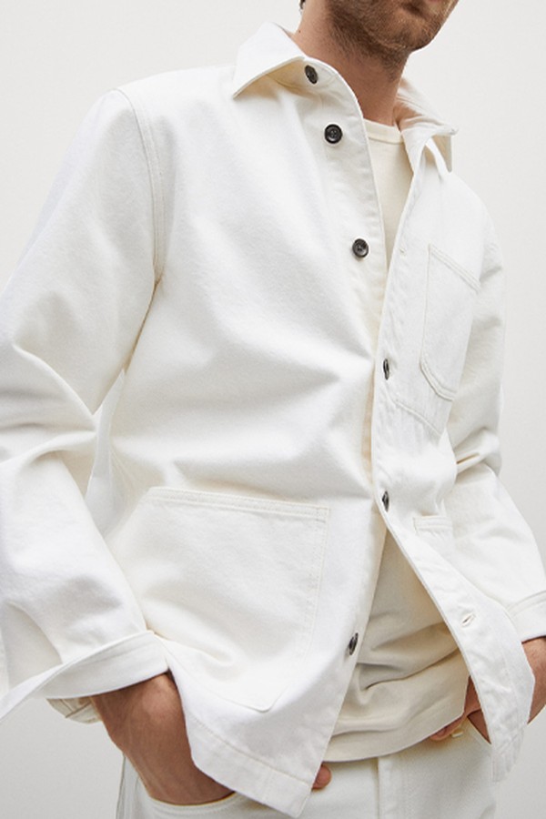 White Denim Overshirt from Mango