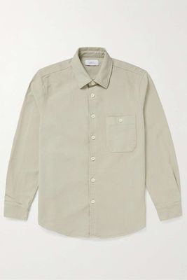 Garment-Dyed Ribbed Cotton Shirt