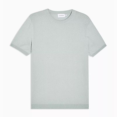 Blue Stitch Knitted T-Shirt