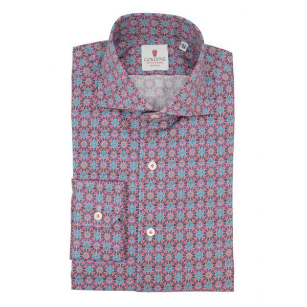 1956 Red Kaleidoscope Cotton Limited Edition Shirt from Cordone