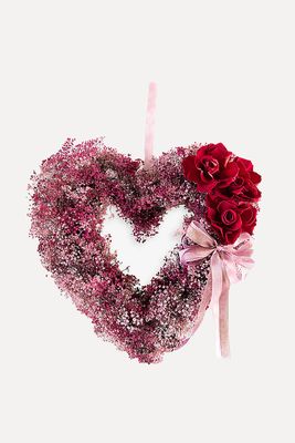 Cupid's Heart Flesh & Dried Floral Wreath from Your London Florist