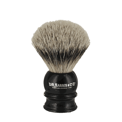 E Range Ebony – Silver Tip Shaving Brush from Dr Harris & Co