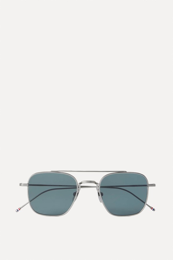 Aviator-Style Silver-Toned Sunglasses  from Thom Browne