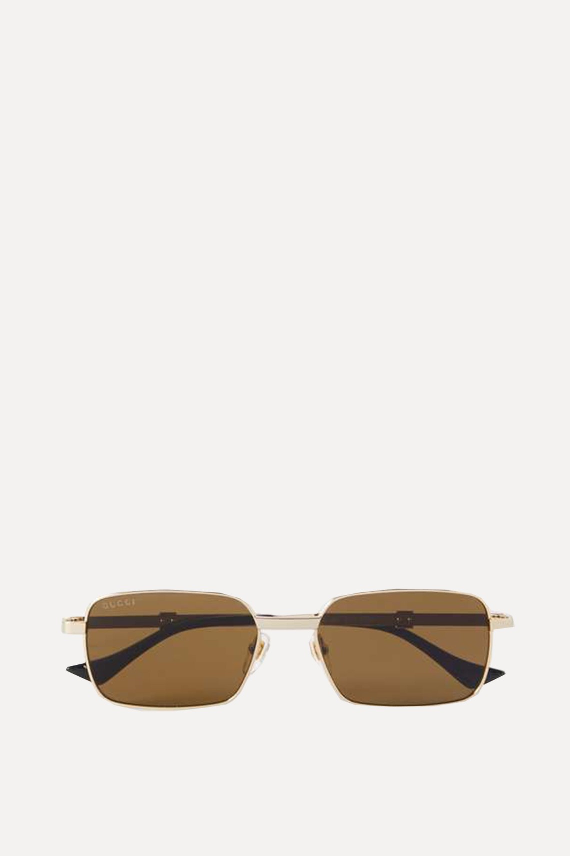 Rectangular-Frame Gold-Tone Sunglasses from Gucci