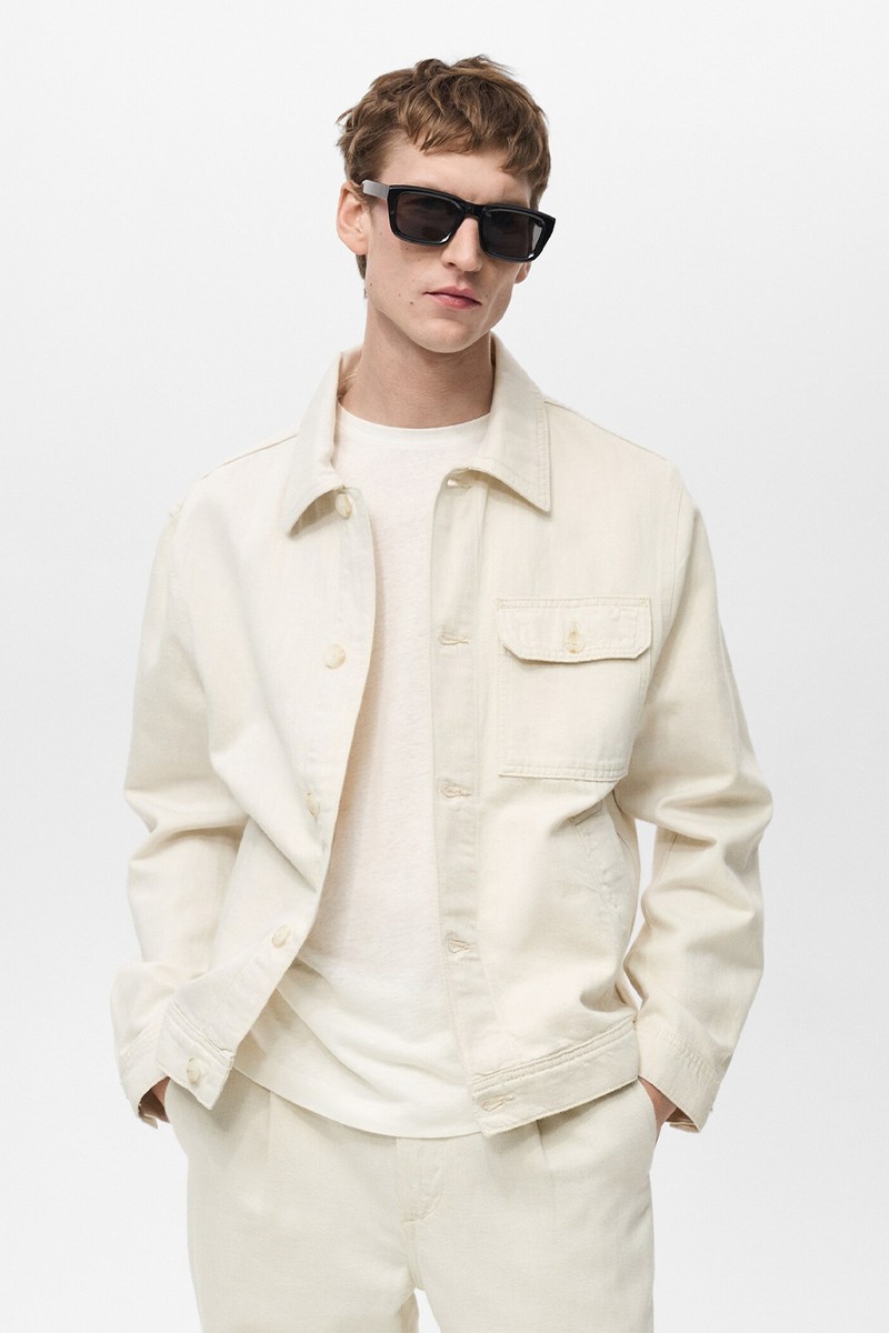 Linen & Cotton Overshirt With Pocket