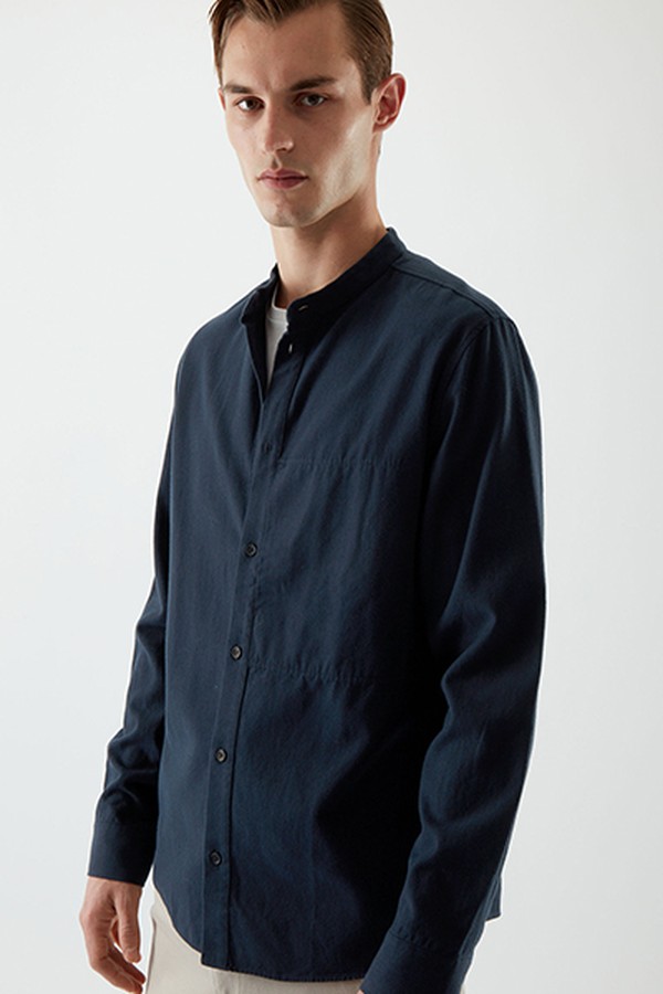 Regular Fit Collarless Shirt from COS