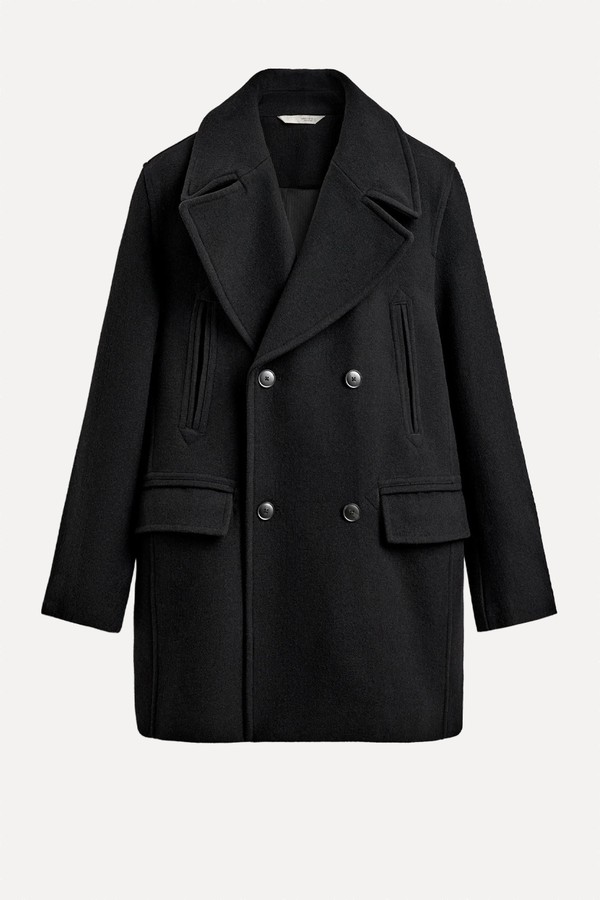 Double-Breasted 3/4 Length Coat With Pockets from Zara