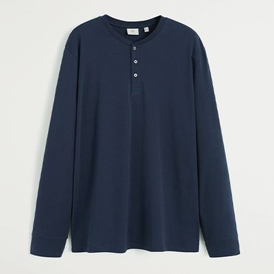 Henley Cotton T-Shirt from Mango