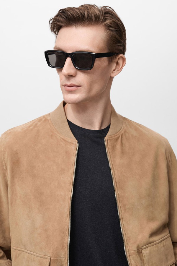 Suede Leather Bomber Jacket