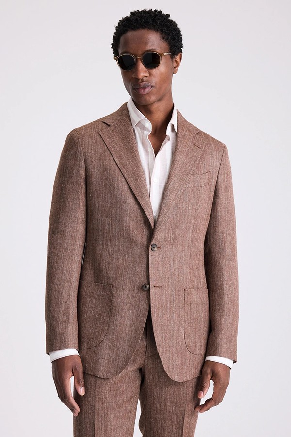 Italian Tailored Fit Herringbone Suit