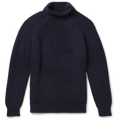 Ribbed Merino Wool Rollneck Sweater from Anderson & Sheppard