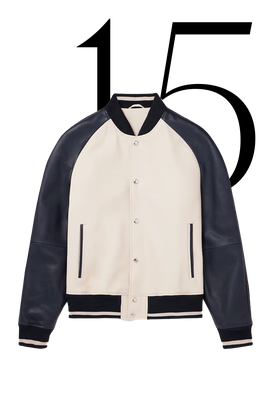 Full-Grain Leather Varsity Jacket from Mr.P