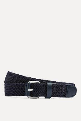 Braided Leather Trimmed Belt