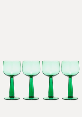 Set Of 4 Fern Green Tall Wine Glasses from HK Living