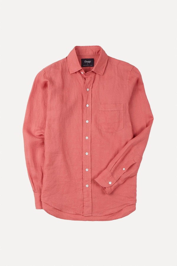 Linen Spread Collar Shirt from Drake's
