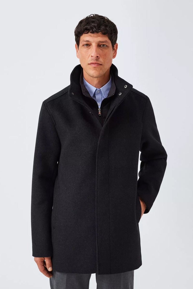 Wool Blend Car Coat