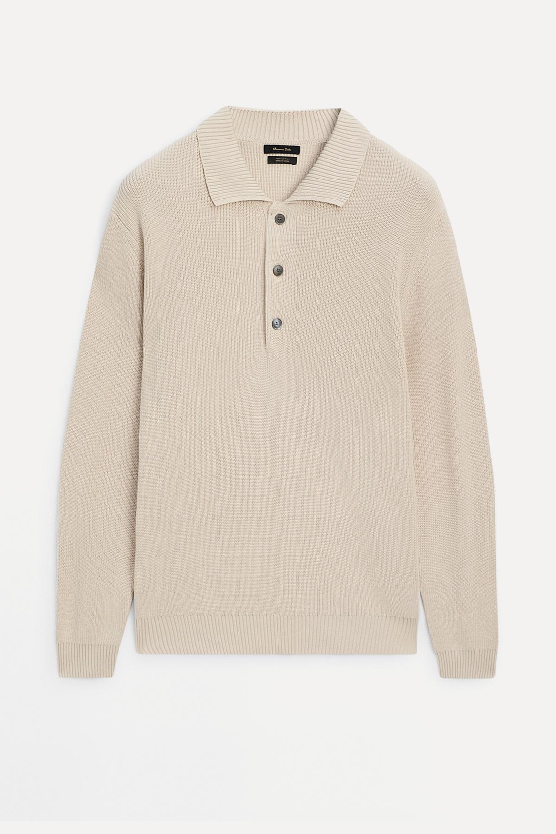 Cotton Knit Sweater With Polo Collar from Massimo Dutti