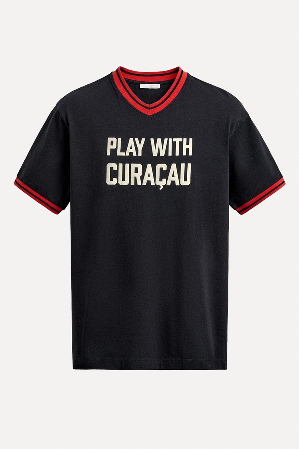 Contrast Slogan Print T-Shirt