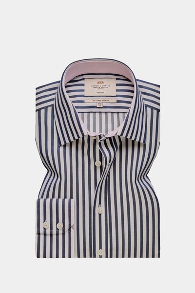 Non-Iron Bold Stripe Slim Shirt - Contrast Detail