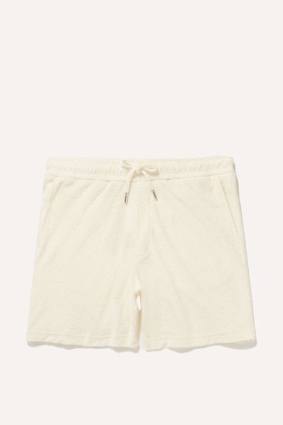 Straight-Leg Cotton-Terry Drawstring Shorts