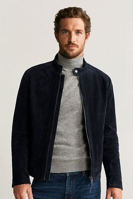 Elbow-Patch Suede Jacket