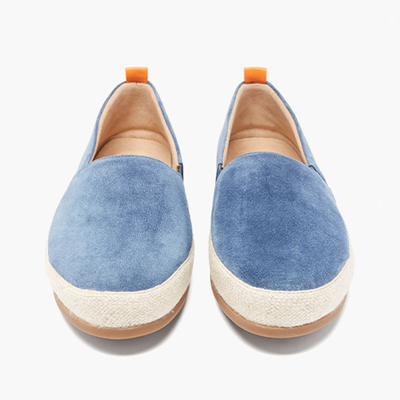 Suede Espadrille Loafers In Blue