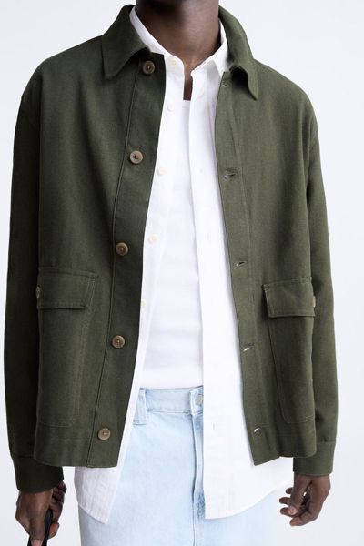 Linen-Cotton Overshirt from Zara