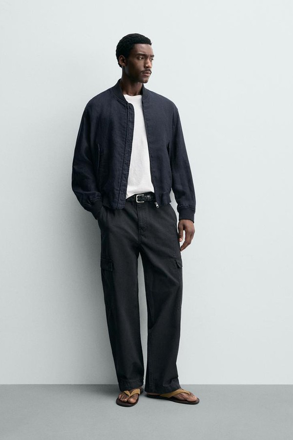 Linen Bomber Jacket