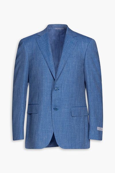 Slub Wool, Silk And Linen-Blend Blazer from Canali