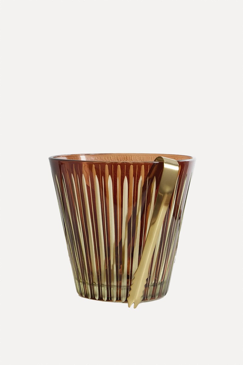 Prism Glass & Gold-Tone Ice Bucket from L'Objet