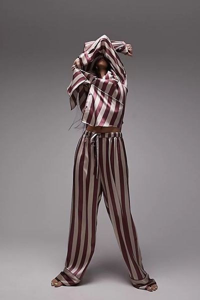 Satin Humbug Stripe Pyjama Set from Topshop