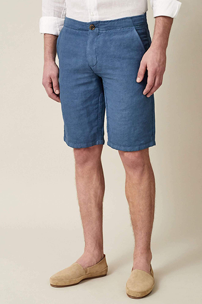 Capri Blue Panarea Linen-Cotton Shorts