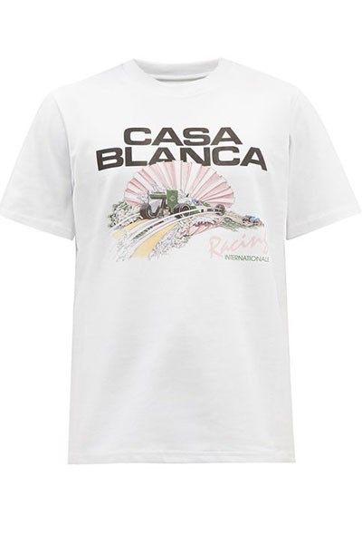 Racing Shell-Print Organic Cotton-Jersey T-Shirt from Casablanca