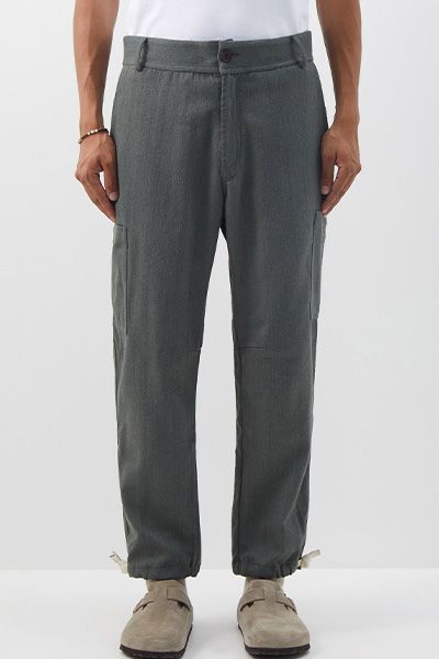 Gaucho Upcycled Silk-Twill Cargo Trousers from Marané