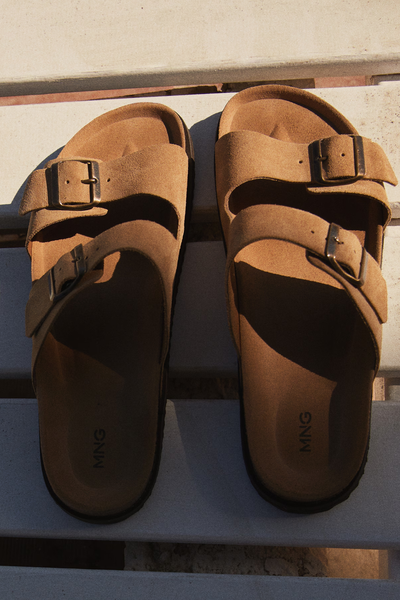 Split Leather Sandals With Buckle, £79.99 | Mango