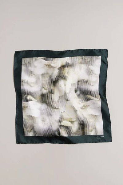 Adige Cream Glass Magnolia Pocket Square