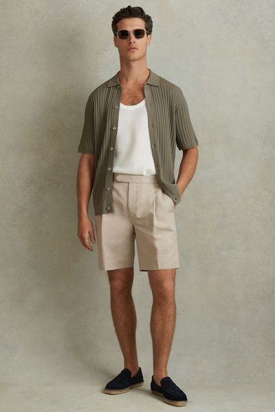 Con Cotton Blend Adjuster Shorts from Reiss