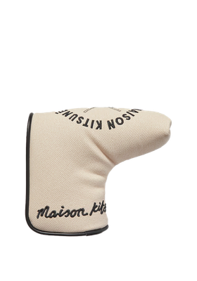 Leather-Trimmed Faux Shearling-Lined Embroidered Canvas Blade Cover from Maison Kitsuné