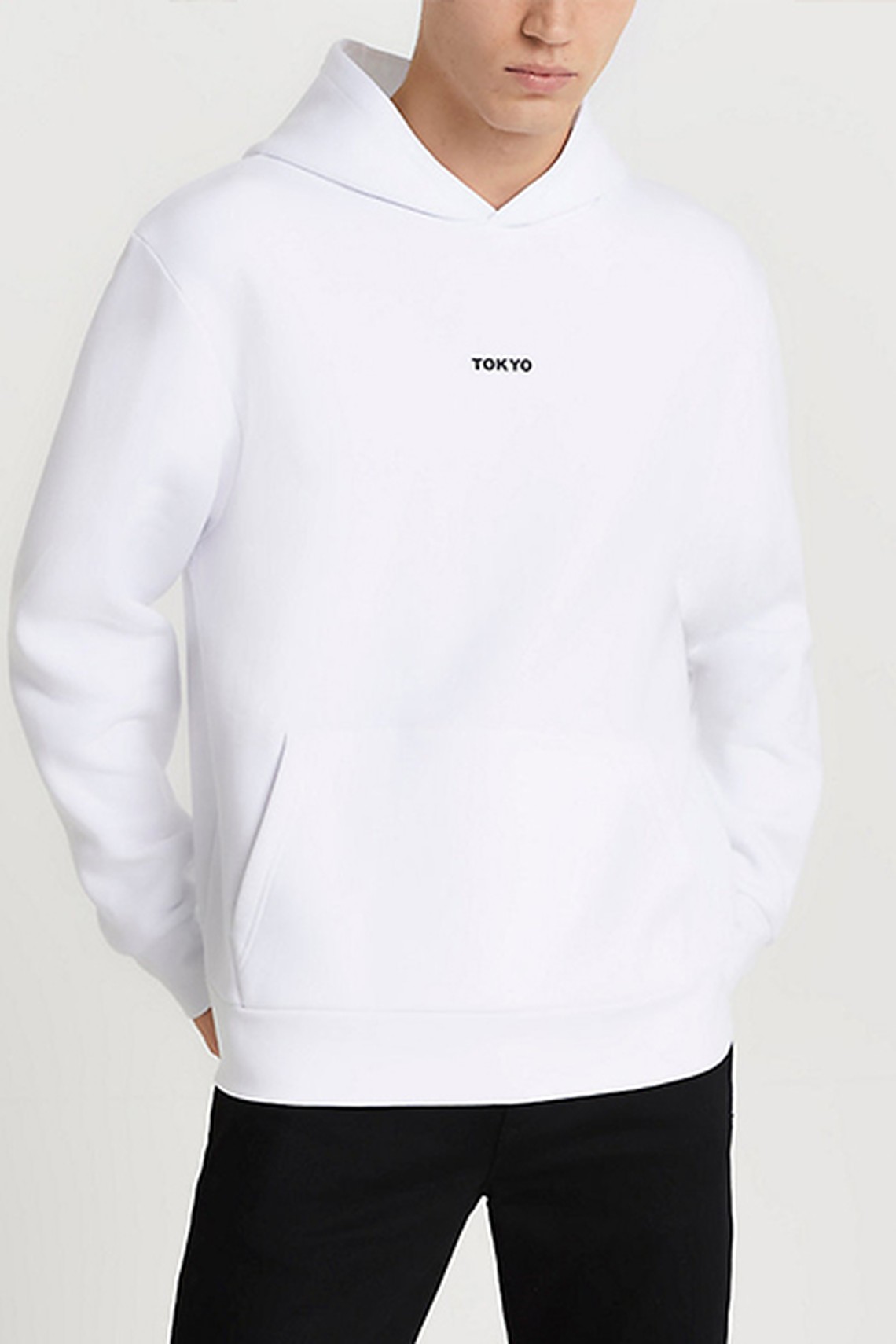 White Tokyo Print Hoodie