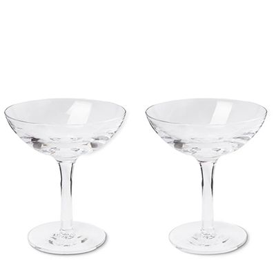 + Higgs & Crick Set of Two Crystal Champagne Coupes from Kingsman