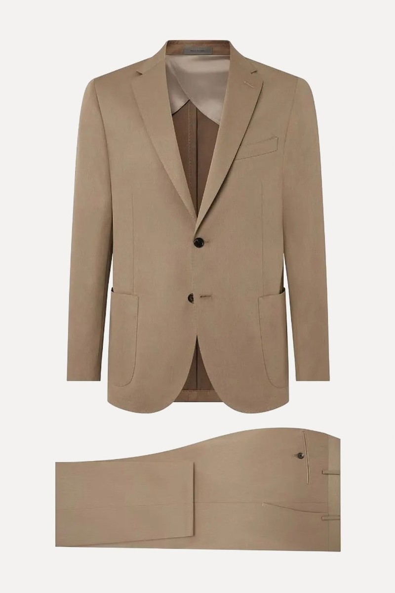 Hazelnut Wool & Cotton Suit from Corneliani