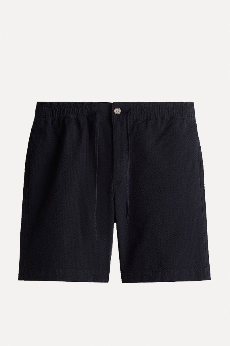 Relaxed Fit Seersucker Shorts