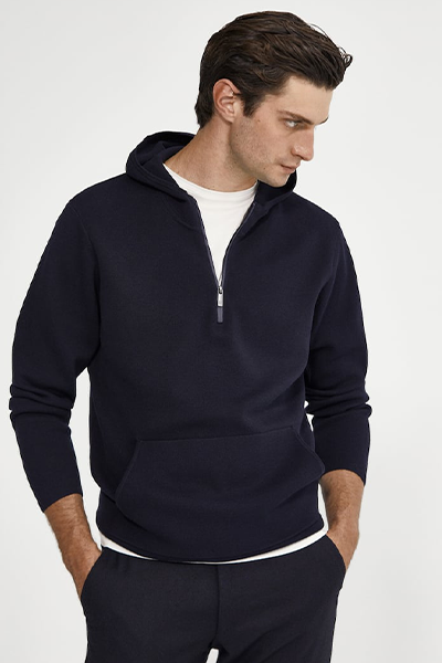 Cotton Knit Hoodie