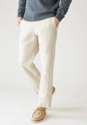 Regular Fit Linen Blend Trousers