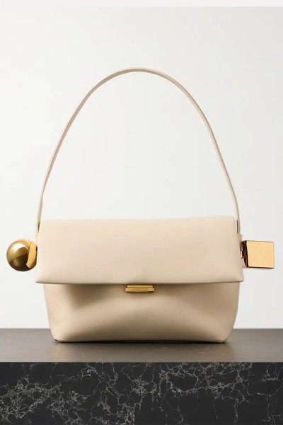 Le Rond Carré Embellished Leather Shoulder Bag from Jacquemus