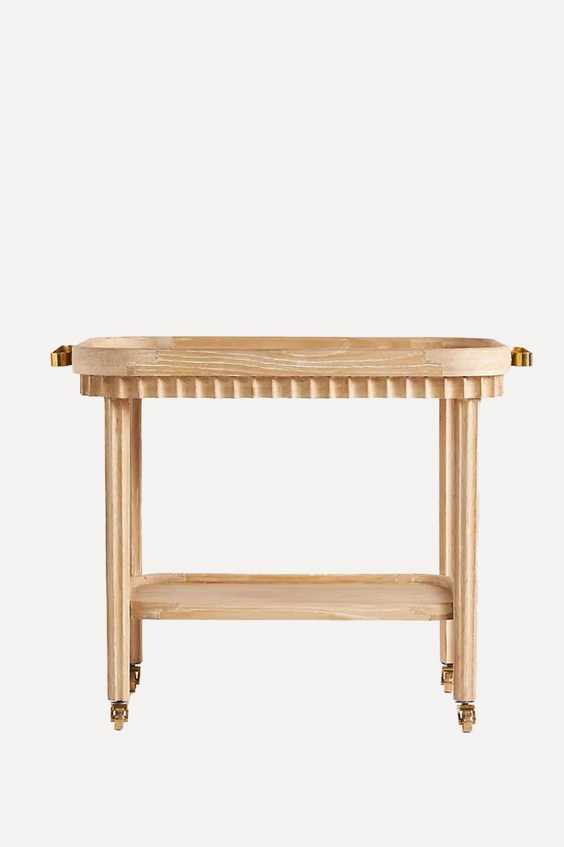 Norma Oak Bar Cart Drinks Trolley from Anthropologie