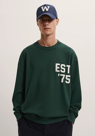 Jacquard Slogan Sweater, £29.99 | Zara