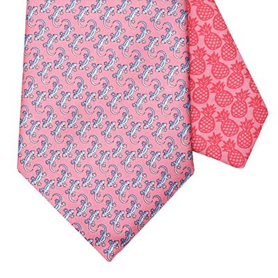 Gecko Pink Silk Tie