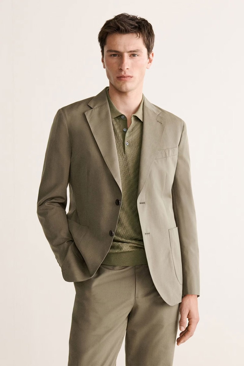 Slim Fit Wool-Cotton Suit Jacket