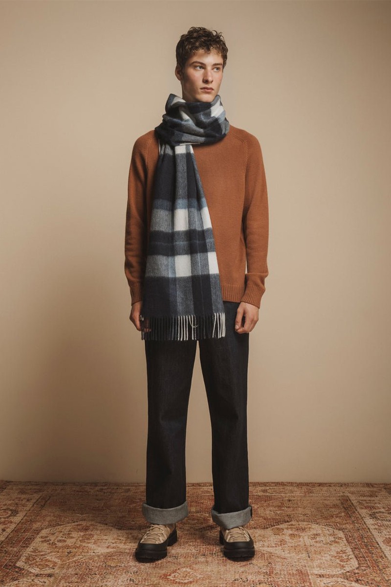 Contemporary Check Cashmere Wide Scarf from Kiltane